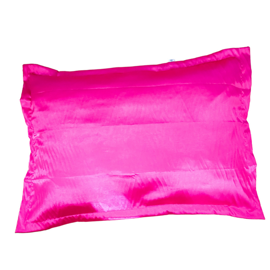 Funda de almohada de seda color rosado fushia 